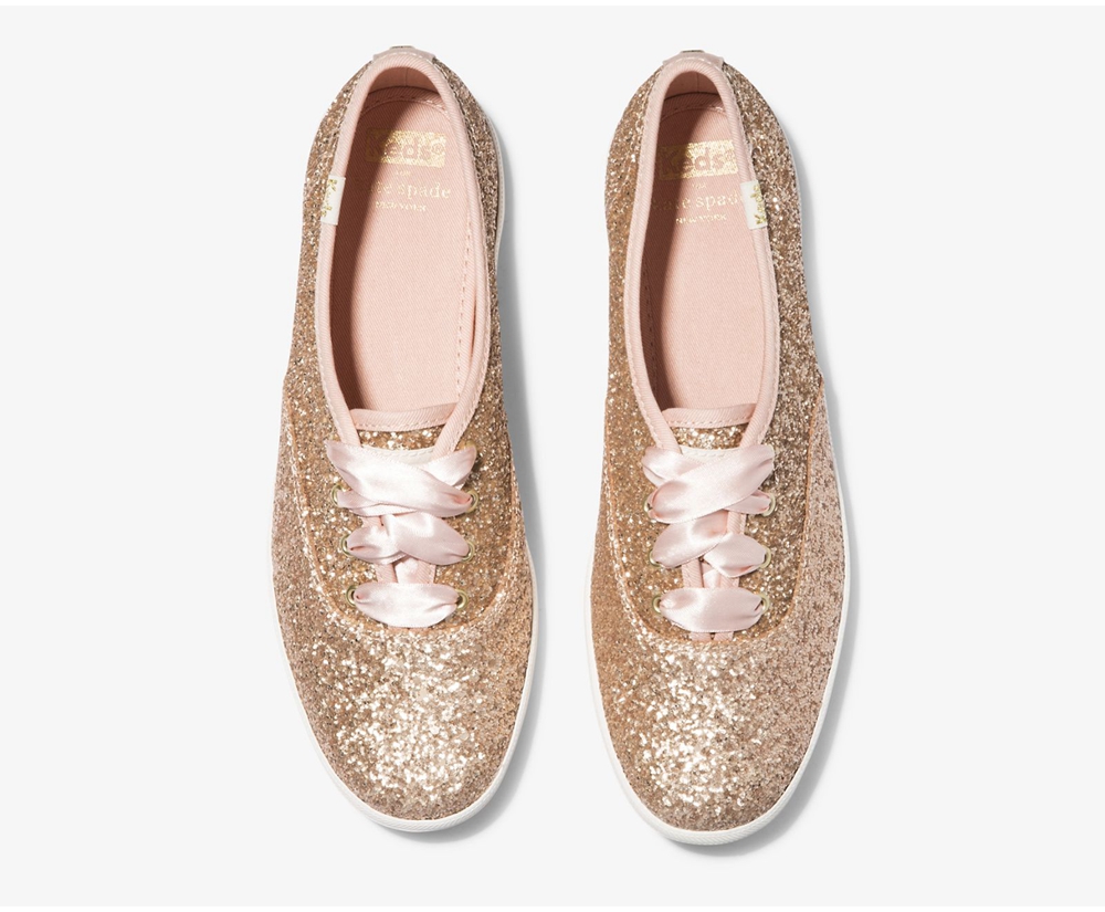 Zapatillas Keds Mujer Rosas Doradas - Kate Spade New York Champion Glitter - 915-EITGXB